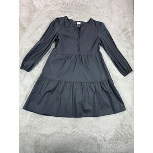 NWOT Joie Black Tiered Dress Long Sleeve‎ Cotton Blend Mini Casual S Whimsigoth